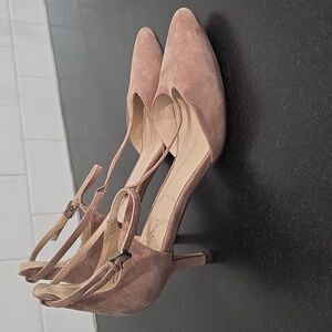 Nine West T-Strap Suede Heels
